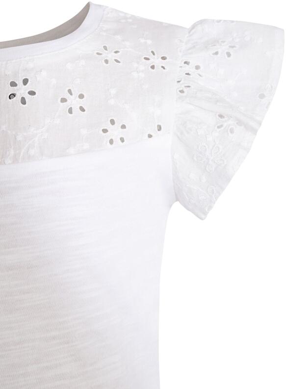 Happy Girls Mädchen T-Shirt Lochstickerei weiß