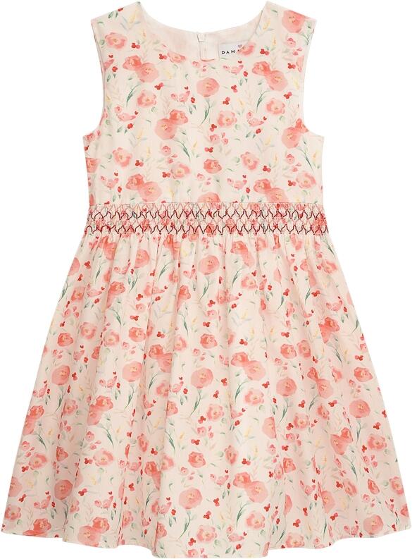 DANAMADE Kinder Mädchen Kleid festlich Blumen Celia aprikot