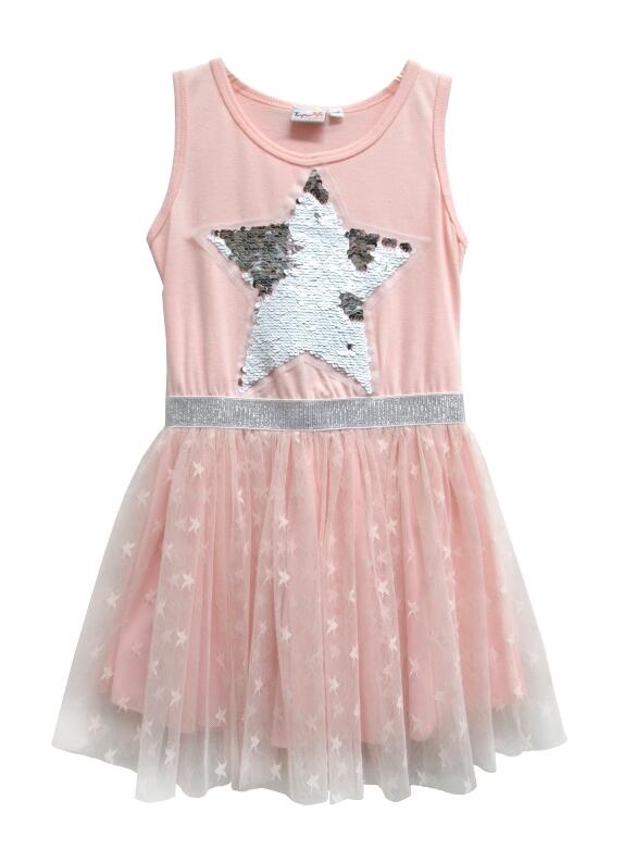 Kinder Kleid Sommerkleid Stern aprikot