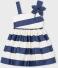 Mayoral festliches Mädchen Kinder Kleid gestreift blau ecru