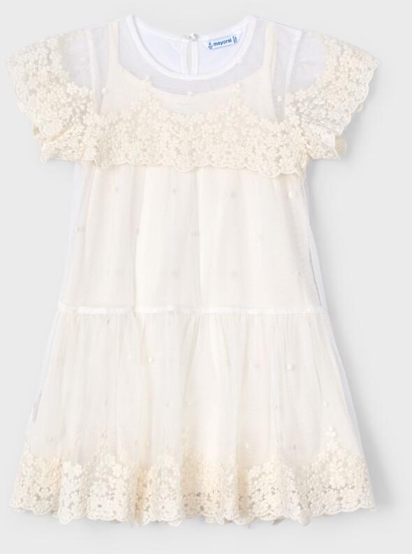 Mayoral festliches Kommunion Mädchen Kinder Kleid Tüll ecru
