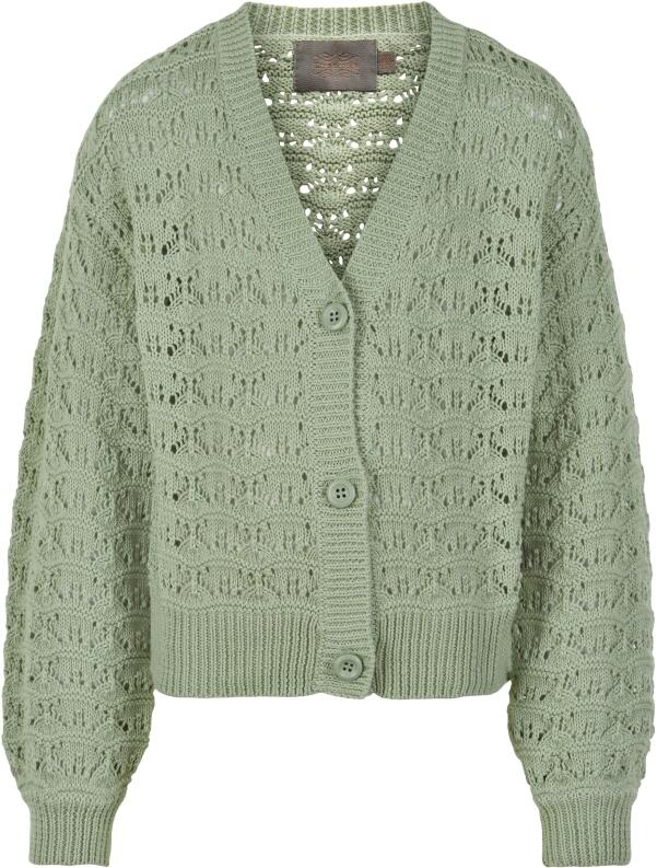 Creamie Mädchen Strickjacke Cardigan Ajour grün