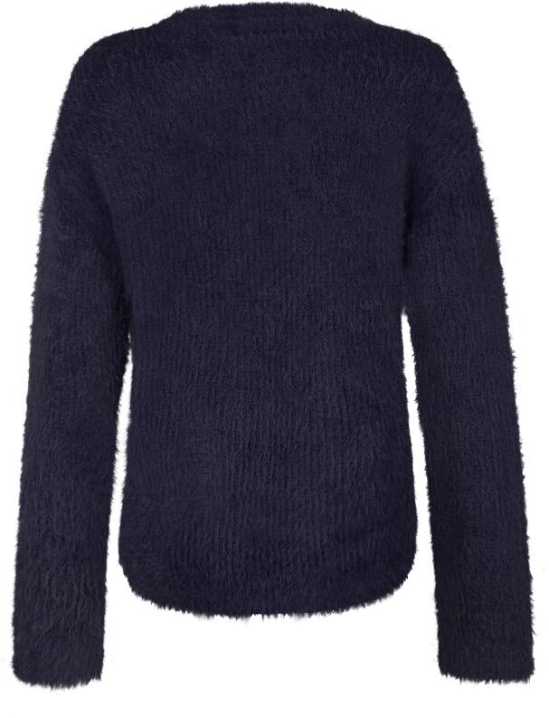 Happy Girls Teens Mädchen Strickjacke Cardigan Fransengarn blau