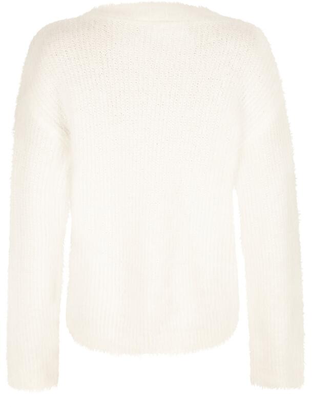 Happy Girls Teens Mädchen Strickjacke Cardigan Fransengarn ecru