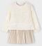 Mayoral Mädchen Kinder Kleid festlich Pailletten ecru