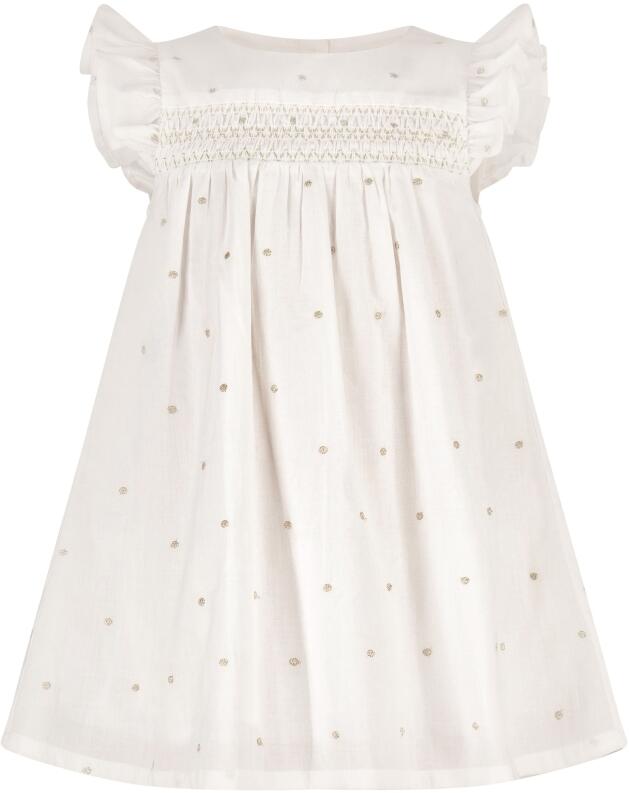 Happy Girls Babykleid festlich mit glitzerndem Smoke ecru
