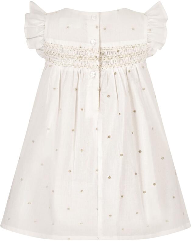 Happy Girls Babykleid festlich mit glitzerndem Smoke ecru