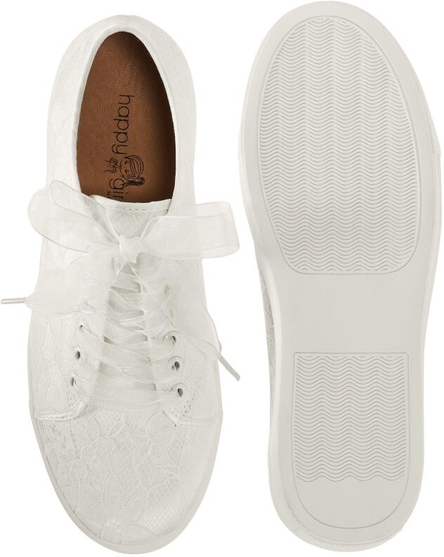 Happy Girls festliche Kinderschuhe Kommunion Spitze ecru