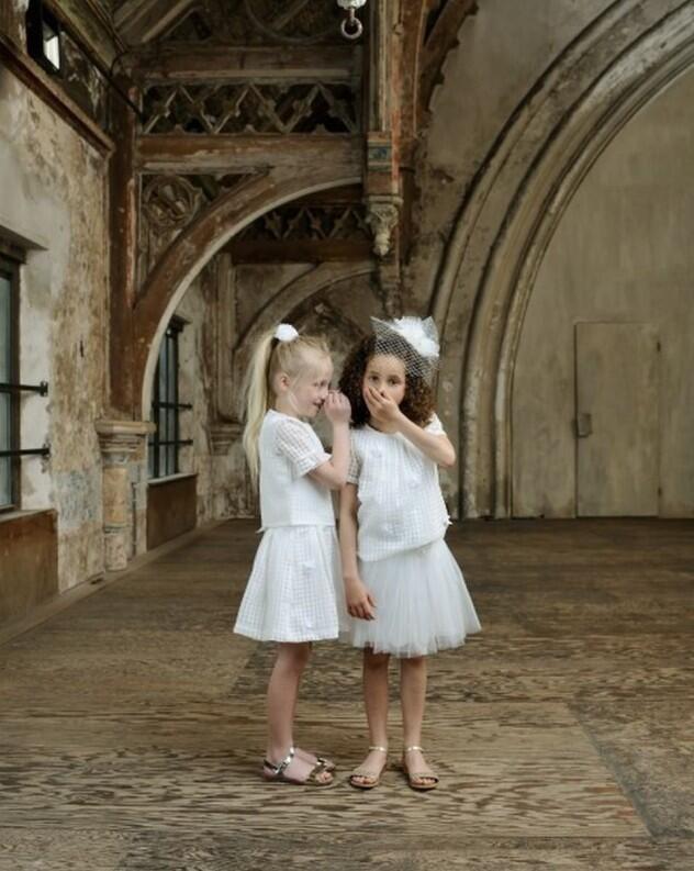 Le Chic Kinder Mädchen Rock Tüll weiß