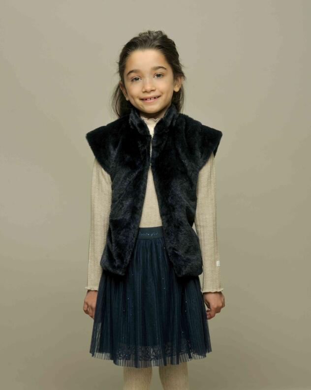 Le Chic Mädchen T-Shirt mit Struktur beige