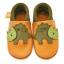Orangenkinder Baby Schuhe aus Leder Krabbelschuhe Dino braun