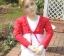 Topo Kinder Mädchen Baumwoll Bolero mit Rüschen rot