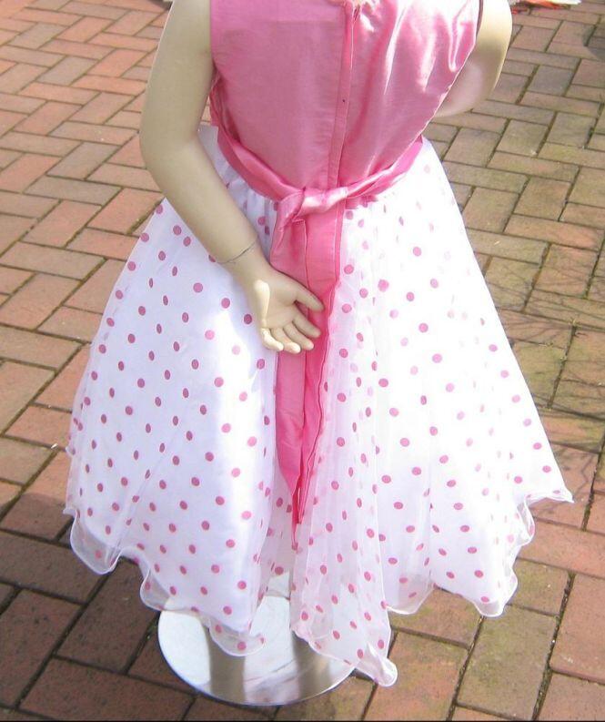 Blumenkind Mädchen Kleid festlich Pink Dotty