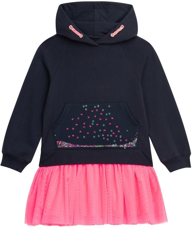 DANAMADE Mädchen Kinder Kleid Finja blau neon pink