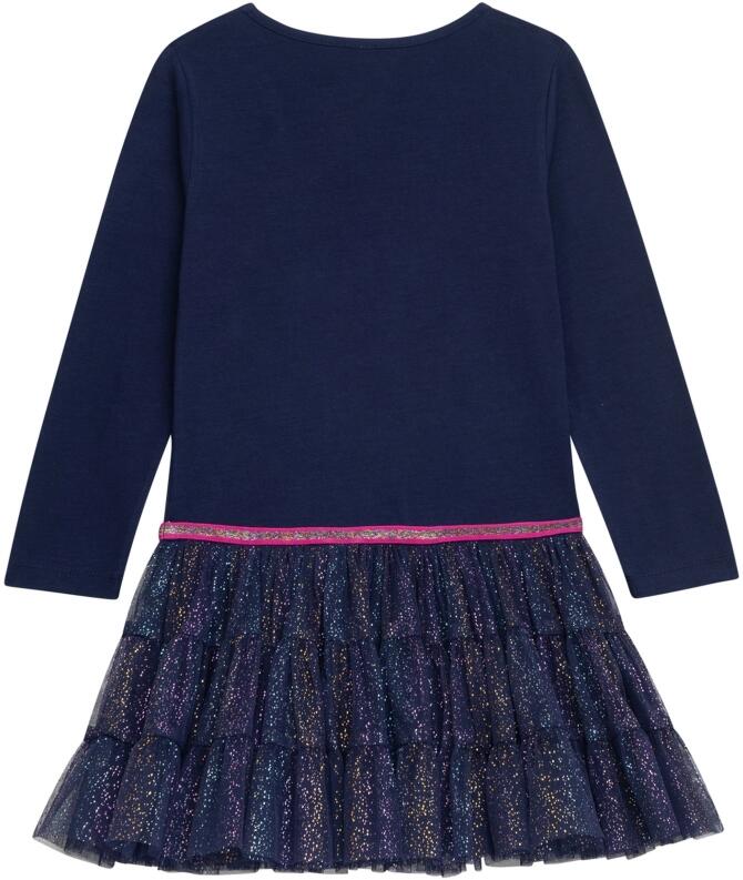 DANAMADE Mädchen Kinder Kleid Einhorn blau