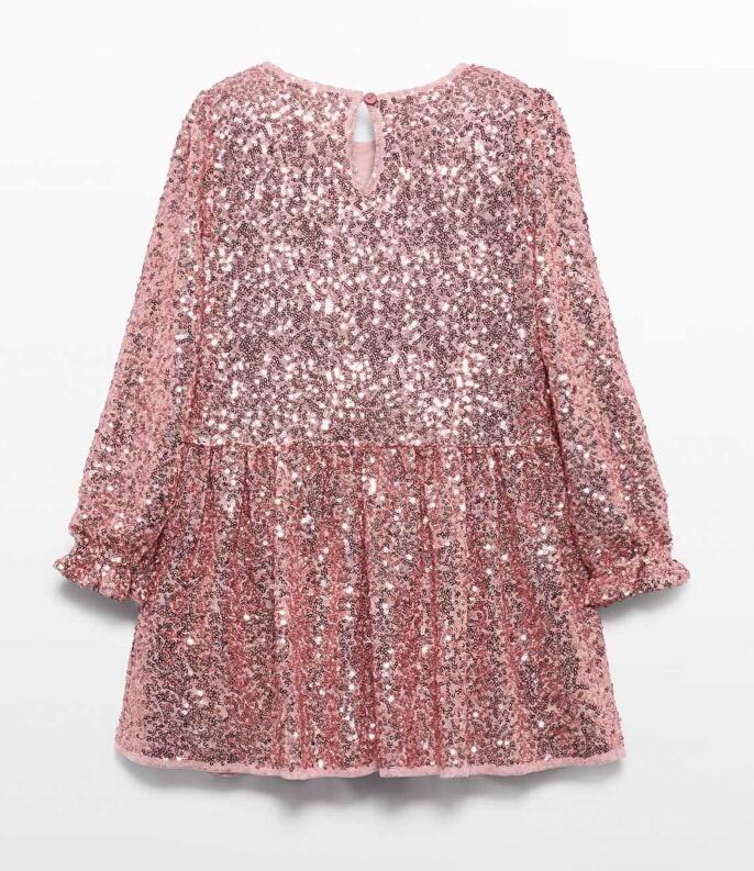 abel & lula Mädchen Kinder Kleid festlich Pailletten rosa