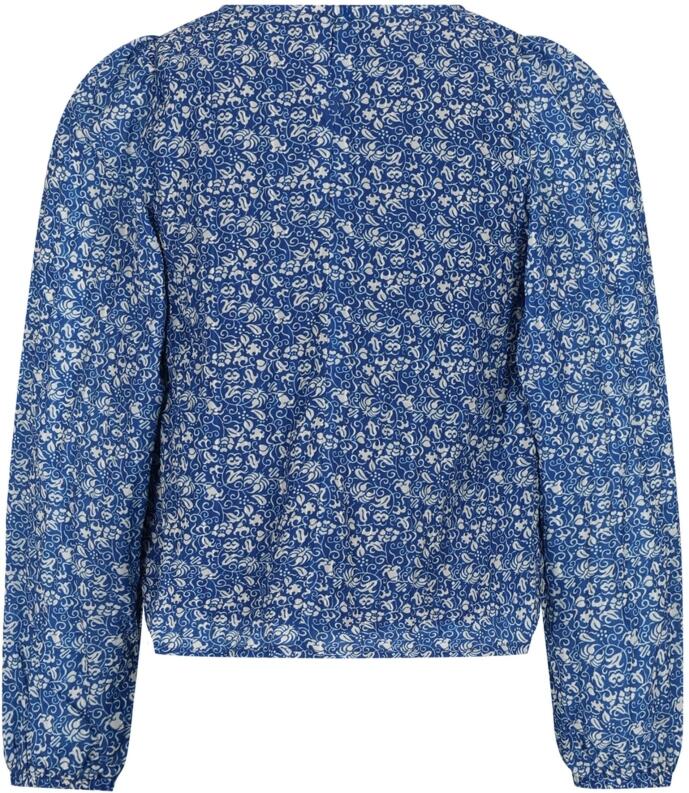 Nono Teens Mädchen Bluse Oberteil Tinne blau bedruckt hinten