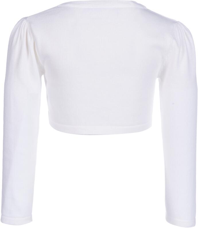 Happy Girls Kinder Strickjacke Bolero Schmuckknöpfe weiß