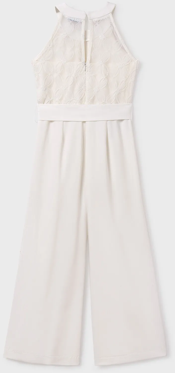 Mayoral festlicher Teens M&auml;dchen Jumpsuit Kommunion Chiffon ecru