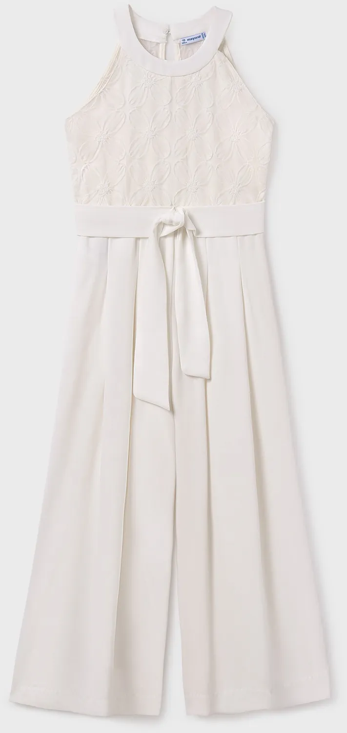 Mayoral festlicher Teens M&auml;dchen Jumpsuit Kommunion Chiffon ecru