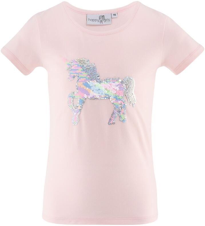 Happy Girls Mädchen Shirt Einhorn Pailletten rosa