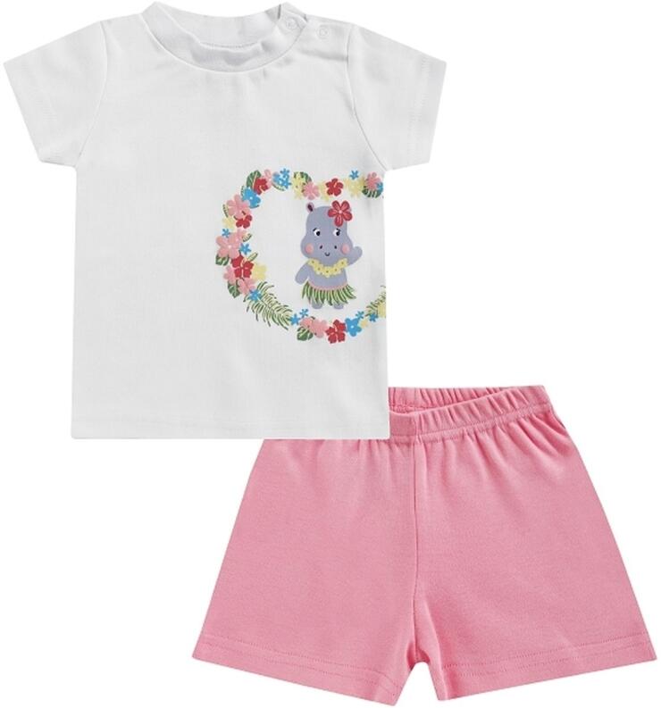 Boley Baby-Set Shorts und T-Shirt Nilie weiß-aprikot