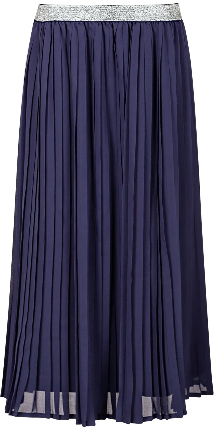 Happy Girls Teens Mädchenrock mit Glitzerbund Plissee blau