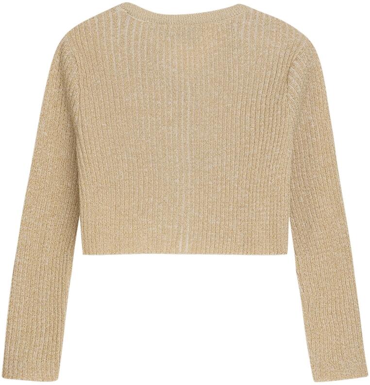 DANAMADE Mädchen Cardigan Strick-Jacke Glitzer Sia gold