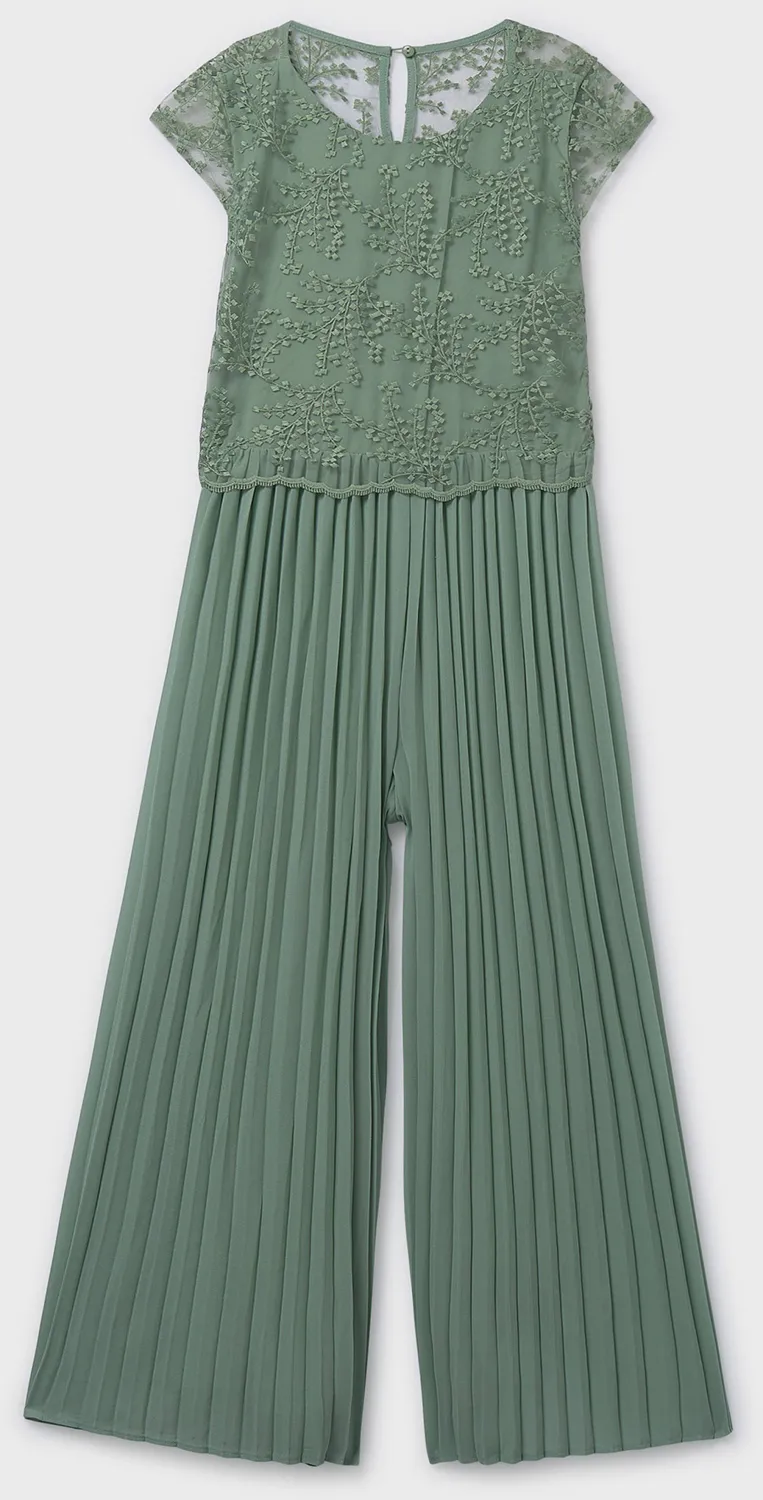 Mayoral festlicher Teens M&auml;dchen Jumpsuit Plissee gr&uuml;n