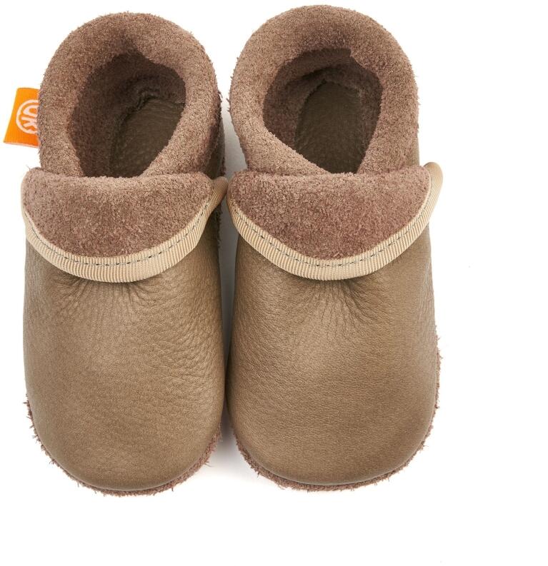 Orangenkinder Baby Schuhe aus Leder Krabbelschuhe Klassik beige