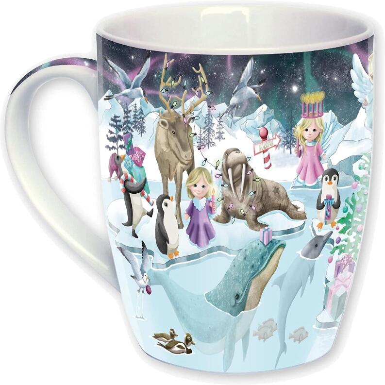 Adventskalender Tasse Weihnachten auf dem Eis