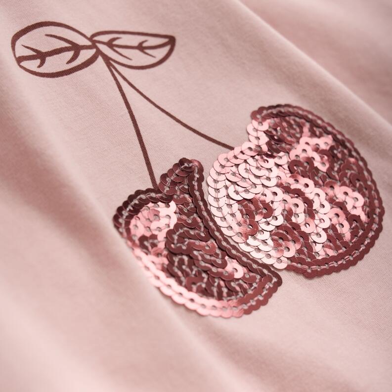 Creamie Mädchen T-Shirt mit Pailletten-Kirschen rosa