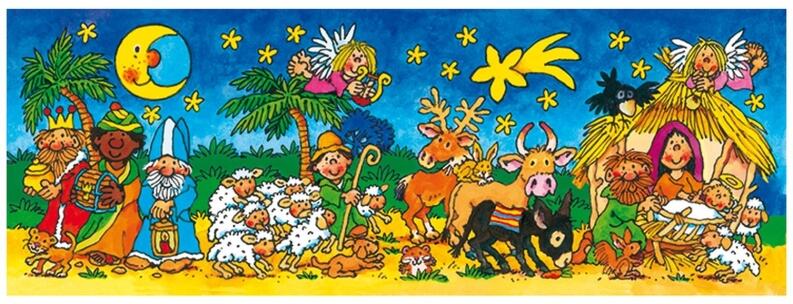 Adventskalender Lichterkarte Krippe