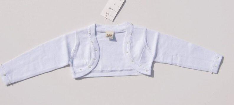 KINDERIT Baby Bolero Strick Perlen weiß