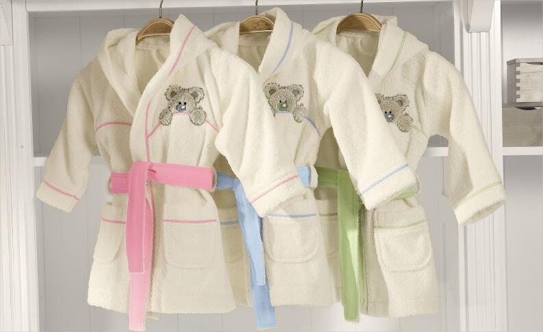 Kinder Bademantel Koala creme-rosa Größe 128