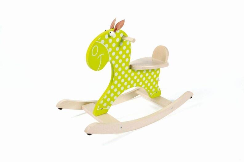 Scratch Holz Schaukelpferd grün