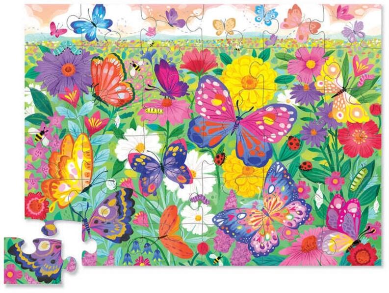 Crocodile Creek Boden Puzzle 36 Teile Butterfly Garden