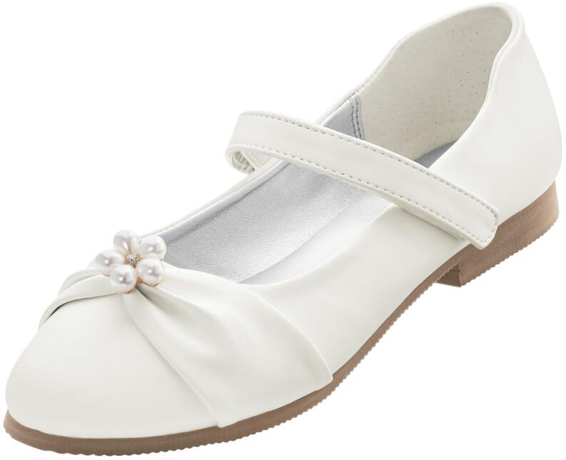 Happy Girls festliche Kinderschuhe Ballerinas Kommunion spitz ecru