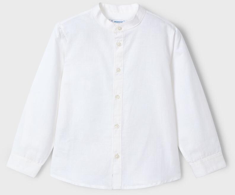 Mayoral festliches Jungen Hemd Oberhemd mit Leinen weiß