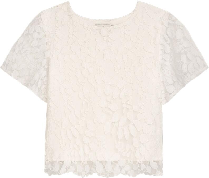 Danamade Teens Mädchen Spitzen Shirt Bluse festlich ecru