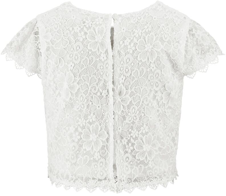 Happy Girls Teens Mädchen Bluse Shirt festlich Spitze ecru