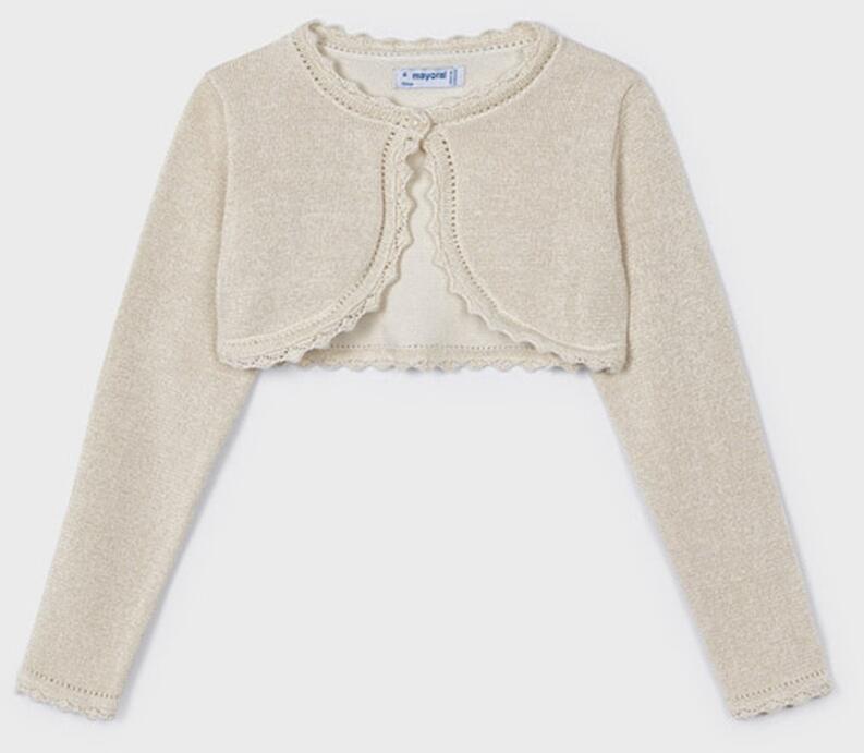 mayoral Mädchen Bolero Gold-Glitzer beige