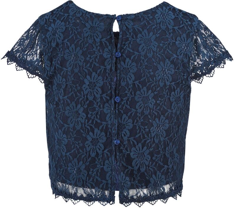 Happy Girls Teens Mädchen Bluse Shirt festlich Spitze blau