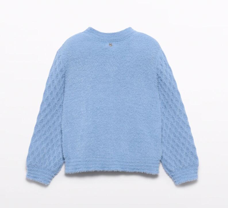 abel & lula Mädchen Pullover Fell hellblau