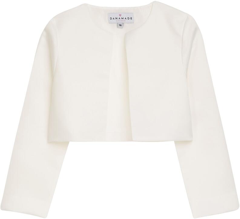 DANAMADE festlicher Mädchen Satin Bolero eckig ecru