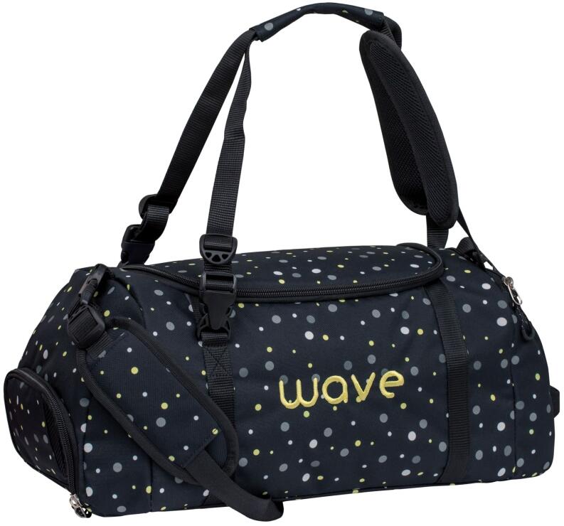 Belmil Schulrucksack Set Wave Infinity 3-tlg. Black and Yellow Dots