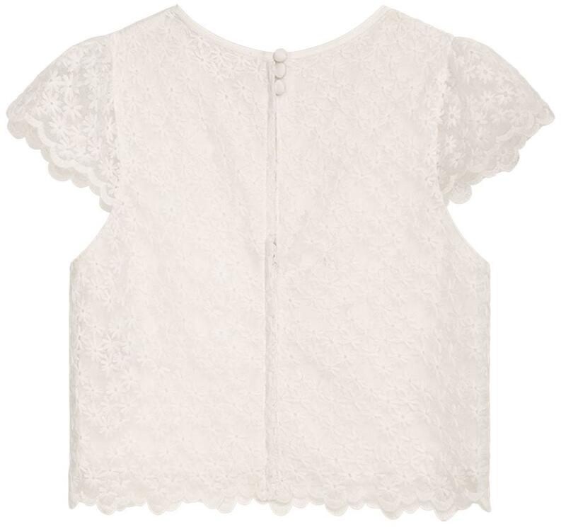 Danamade Teens Mädchen Bluse festlich Stickerei ecru