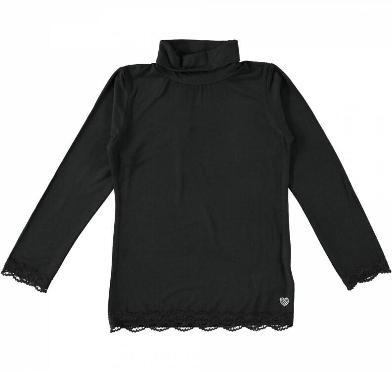 Sarabanda Mädchen Langarm Rollkragen T-Shirt mit Spitze