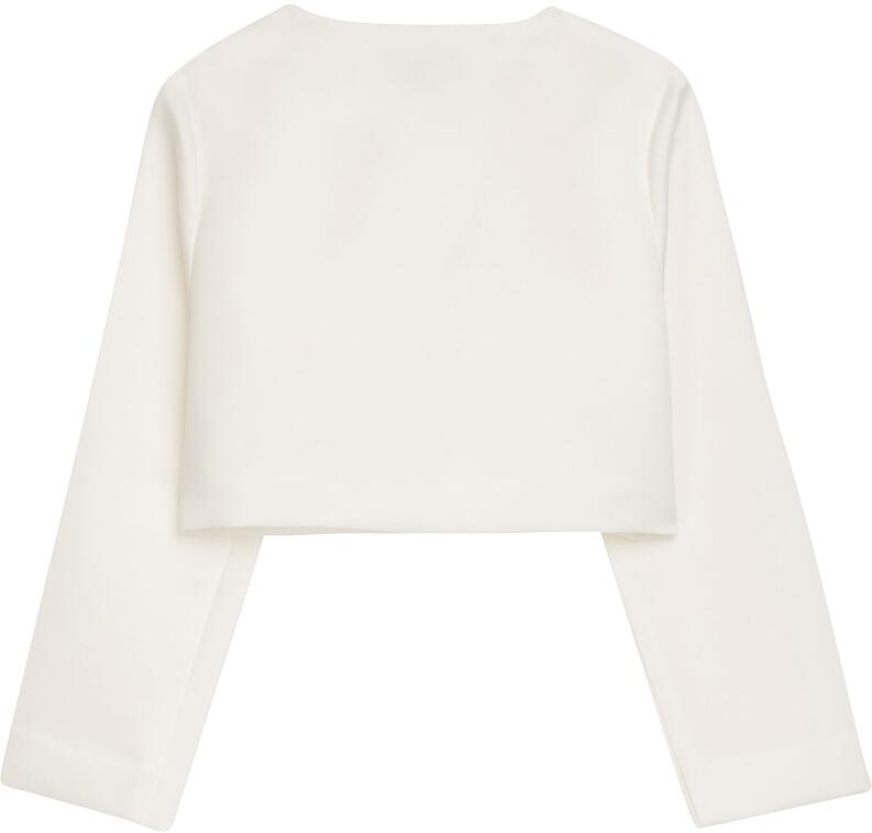 DANAMADE festlicher Mädchen Satin Bolero eckig ecru