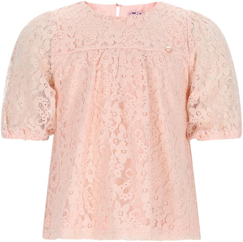 Nono festliche Mädchen Bluse Top Spitze aprikot
